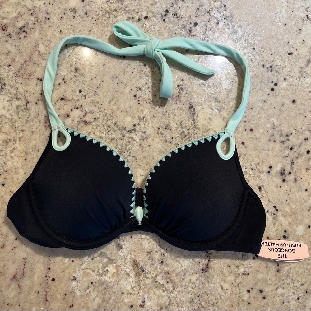 NWT Victoria’s Secret Gorgeous pushup halter bikini top